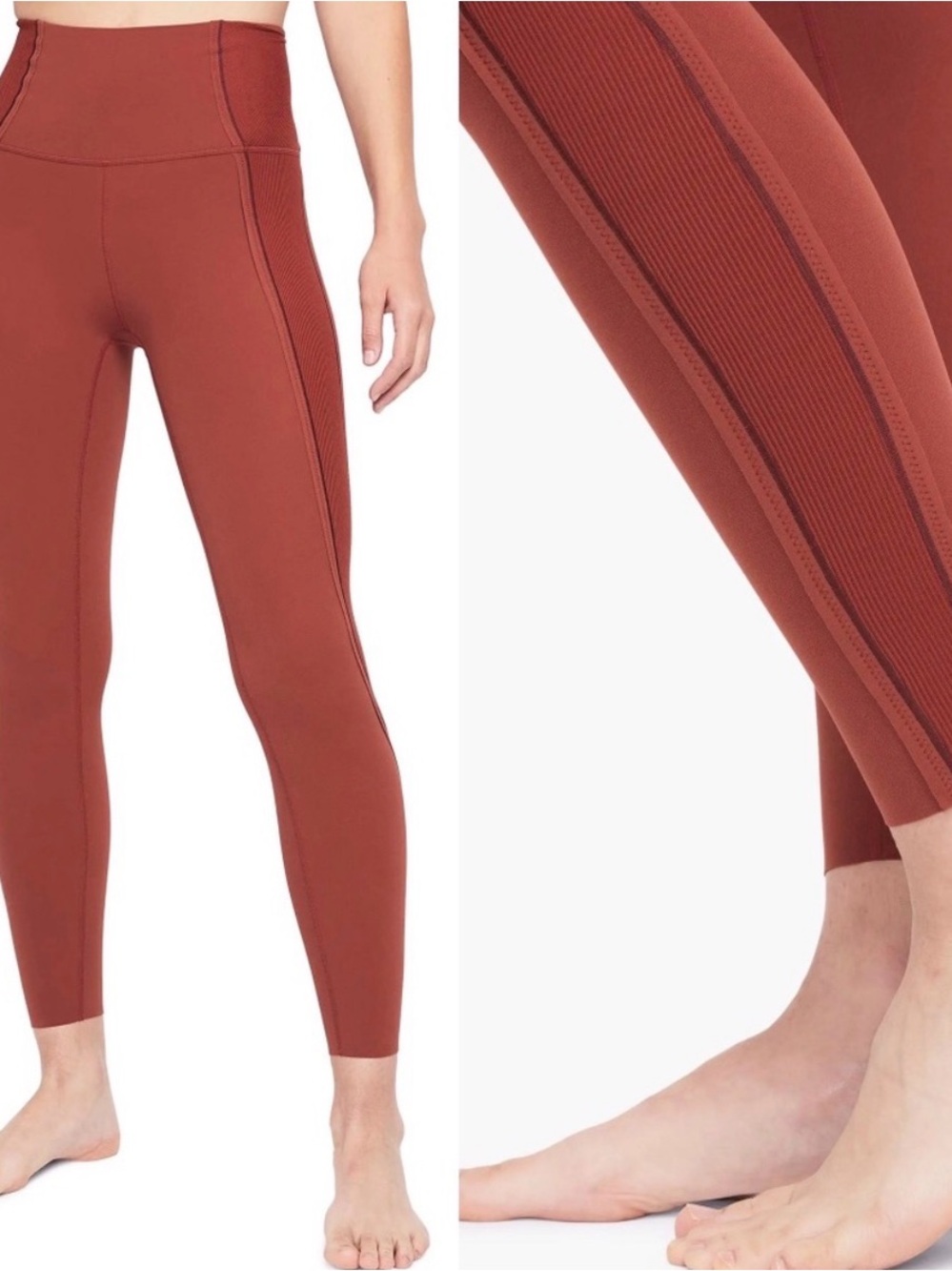 Nike Yoga Luxe Infinalon‎ Redstone Dark Pony 7/8 Leggings High waist Stripe XS